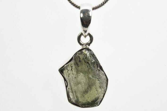 Green Moldavite Tektite Pendant ( g) - Czech Republic #317530
